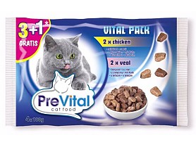 PreVital Vital Pack kočka_kuře a telecí 100g x 4ks